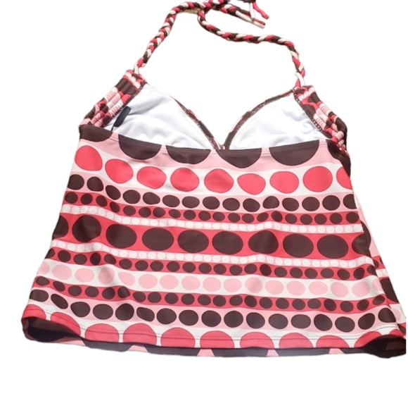 Ana Tankini SwimSuit Brown/Pink Polka Dot Size 8 - Picture 4 of 14